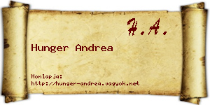 Hunger Andrea névjegykártya