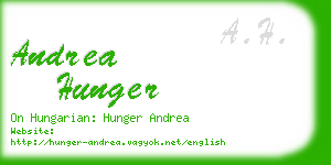 andrea hunger business card